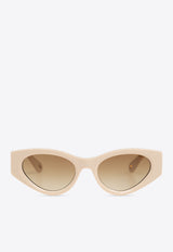 Chloé Marcie Oval-Framed Sunglasses with Logo-Lettering CH0259S 0-004