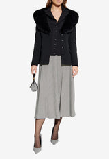 Dolce & Gabbana Single-Breasted Wool Jacket with Faux Fur Collar Black F27BRT FUBF1-N0000