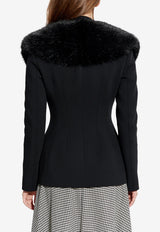 Dolce & Gabbana Single-Breasted Wool Jacket with Faux Fur Collar Black F27BRT FUBF1-N0000