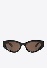 Chloé Marcie Oval-Framed Sunglasses with Logo-Lettering Brown CH0259S 0-001