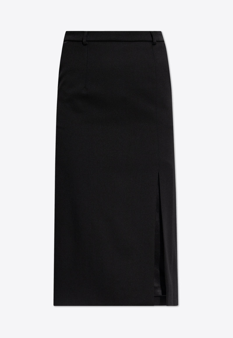 Dolce & Gabbana High-Rise Wool Skirt with Slit F4CXHT FU28J-N0000