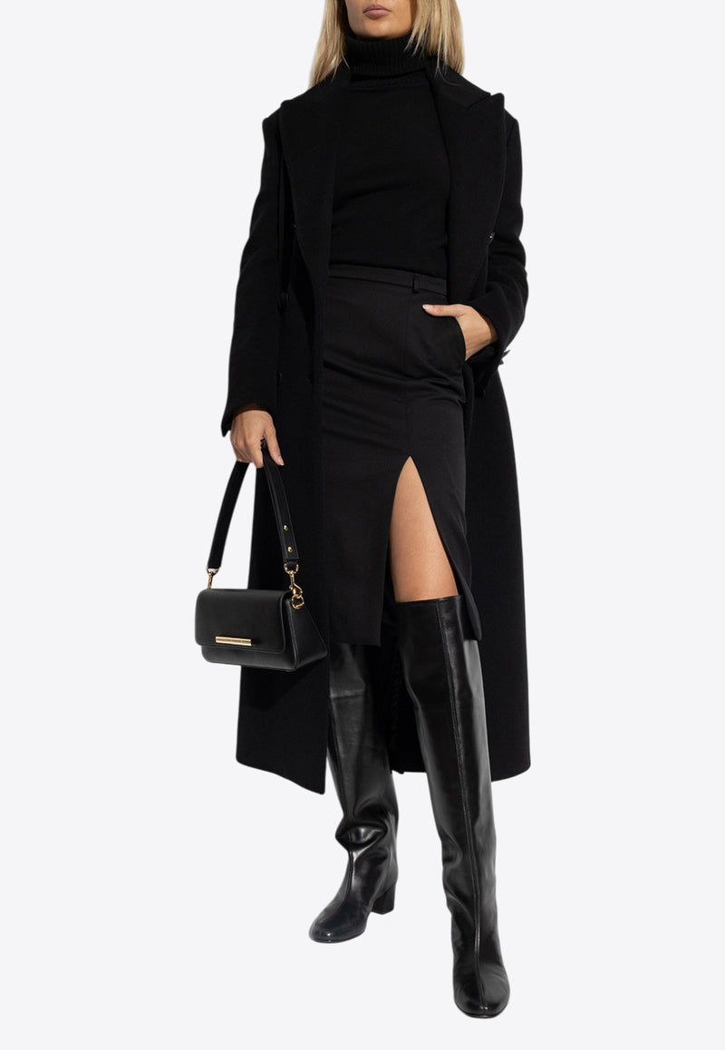 Dolce & Gabbana High-Rise Wool Skirt with Slit F4CXHT FU28J-N0000