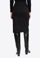 Dolce & Gabbana High-Rise Wool Skirt with Slit F4CXHT FU28J-N0000