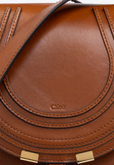 Chloé Small Marcie Leather Saddle Shoulder Bag Brown CHC24AS680 N57-26M
