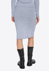 تنورة بحبكة مُضلّعة بطول منتصف الساق بسحّاب