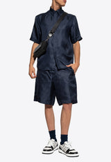 Fendi Silk shorts Navy Blue FB1014 AKEE-F0H5A