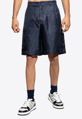 Fendi Silk shorts Navy Blue FB1014 AKEE-F0H5A