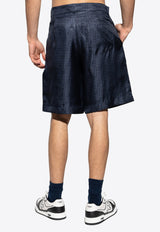 Fendi Silk shorts Navy Blue FB1014 AKEE-F0H5A