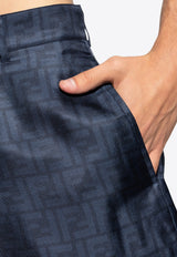 Fendi Silk shorts Navy Blue FB1014 AKEE-F0H5A