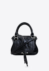 Chloé Small Marcie Leather Shoulder Bag Black CHC24AS628 N90-001