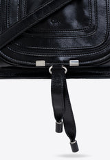 Chloé Small Marcie Leather Shoulder Bag Black CHC24AS628 N90-001