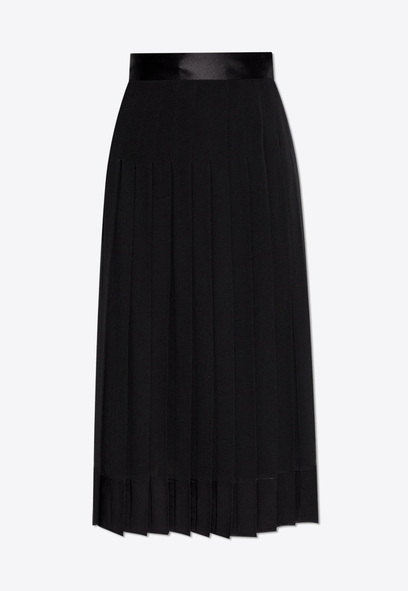 Dolce & Gabbana Pleated Silk Midi Skirt F4CW9T FU1AR-N0000