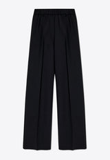 Flared Stretch Wool-Blend Pants