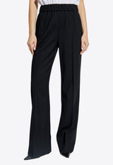 Flared Stretch Wool-Blend Pants