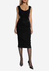 DG Logo Sleeveless Midi Dress