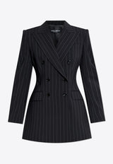 بليزر مُقلّم بصف أزرار مزدوج