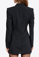 بليزر مُقلّم بصف أزرار مزدوج