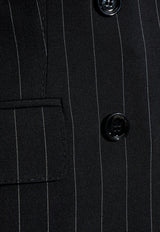 بليزر مُقلّم بصف أزرار مزدوج