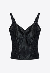 Dolce & Gabbana Corset Lace Sleeveless Top Black F7AC6T GDCL9-N0000