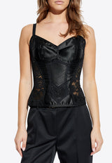 Dolce & Gabbana Corset Lace Sleeveless Top Black F7AC6T GDCL9-N0000