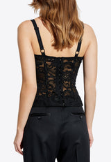 Dolce & Gabbana Corset Lace Sleeveless Top Black F7AC6T GDCL9-N0000