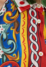 توب بنقشة كاريتو بلا أكمام وبياقة