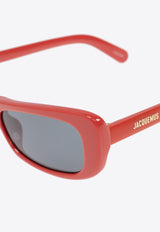 Jacquemus Capri Rectangular Sunglasses Gray JAC55C2SUN 0-0