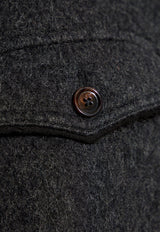 جاكيت من مزيج الصوف بصف أزرار واحد