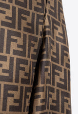 تنورة من الحرير بجاكار شعار الماركة بطول المنتصف الساق