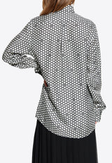 DG Logo Print Button-Up Silk Shirt