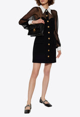 فستان قصير مخصر بياقة مُغايرة