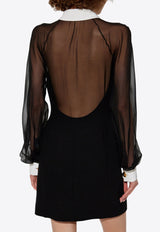 فستان قصير مخصر بياقة مُغايرة