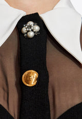 فستان قصير مخصر بياقة مُغايرة