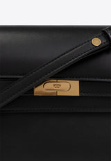 Tory Burch Lee Radziwill Leather Shoulder Bag Black 158720 0-001