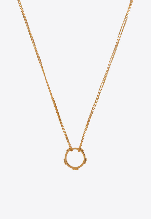 Tory Burch Miller Stud Circle Pendant Necklace 160172 0-720