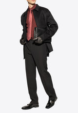 Ferragamo Long-Sleeved Button-Up Wool Shirt 143769 G 770929-NERO