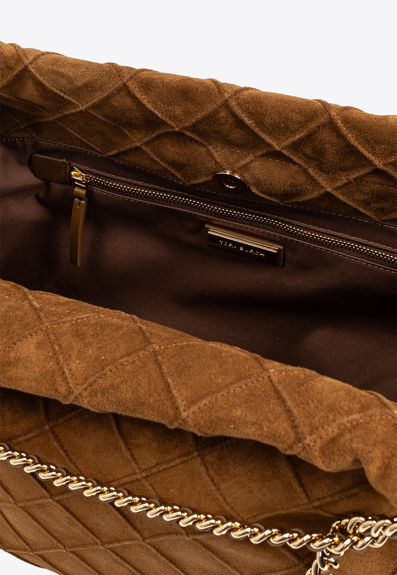 Tory Burch Fleming Soft Suede Hobo Bag 167727 0-222