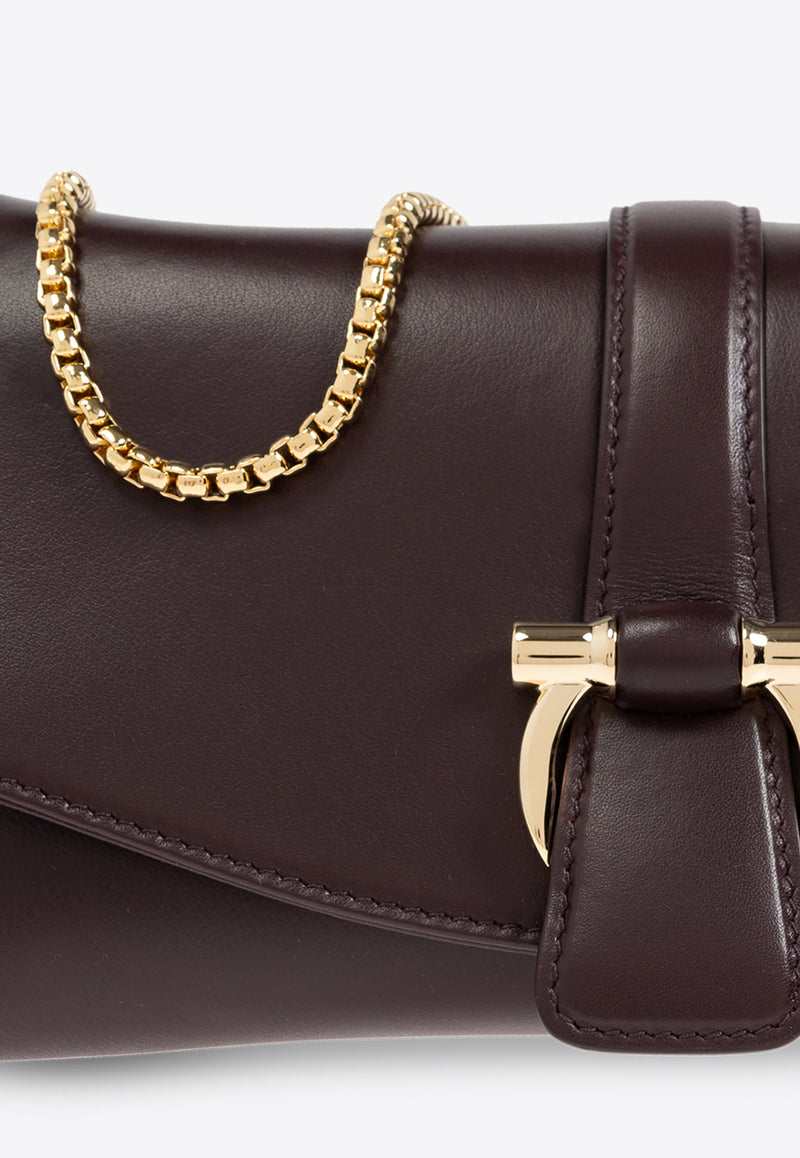 Ferragamo XS Front-Flap Leather Crossbody Bag 219795 FL S 777237-OXBLOOD