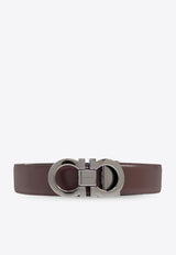 Ferragamo Reversible Gancini Leather Belt Bordeaux 679535 DOUBLE ADJUS 778226-CORDOVAN