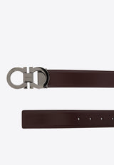 Ferragamo Reversible Gancini Leather Belt Bordeaux 679535 DOUBLE ADJUS 778226-CORDOVAN