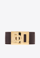 Gancini Buckle Leather Bracelet