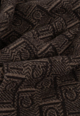Ferragamo Scarf with monogram Brown 520124 SR KNITMONOG 778352-BROWN T MORO