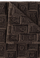 Ferragamo Scarf with monogram Brown 520124 SR KNITMONOG 778352-BROWN T MORO