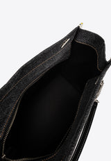 Medium Denim Chain Tote Bag