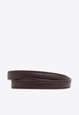 Gancini Double Twist Leather Bracelet