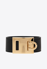 Gancini Buckle Leather Bracelet