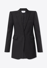 بليزر بصف أزرار واحد مع أكتاف مُبطنة