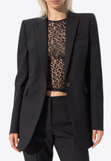 بليزر بصف أزرار واحد مع أكتاف مُبطنة