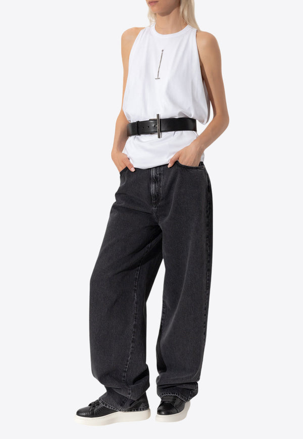 Alexander Mcqueen Draped Ribbed Tank Top 804191 QLADW-9000