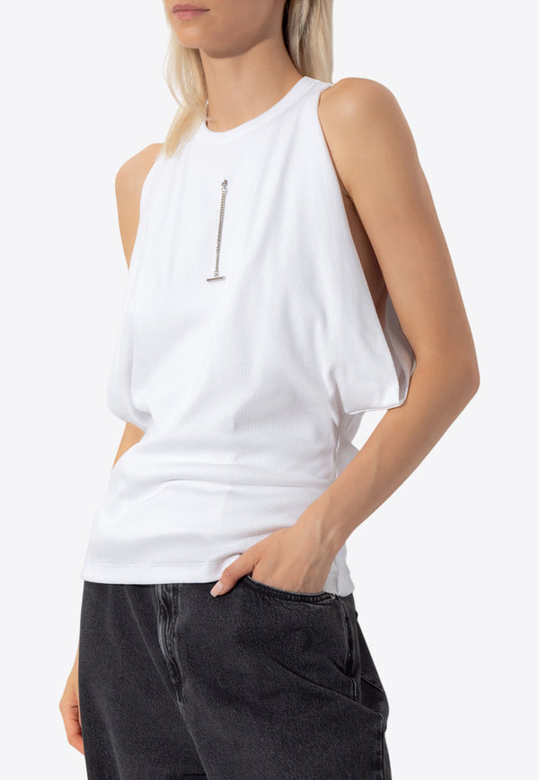 Alexander Mcqueen Draped Ribbed Tank Top 804191 QLADW-9000